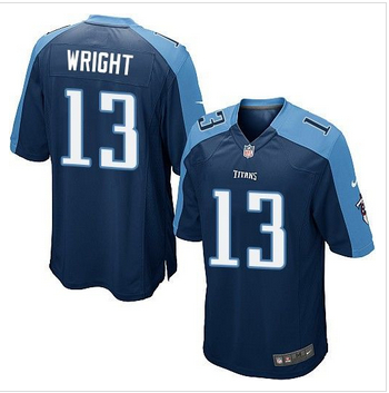 Youth NEW Titans #13 Kendall Wright Navy Blue Alternate Stitched