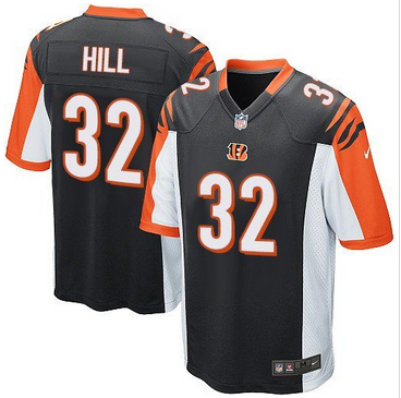 Youth Nike Bengals #32 Jeremy Hill Black Team Color Stitched NFL Elite Jersey