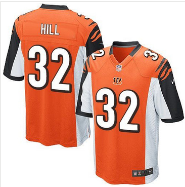 Youth Nike Bengals #32 Jeremy Hill Orange Alternate Stitched NFL Elite Jersey