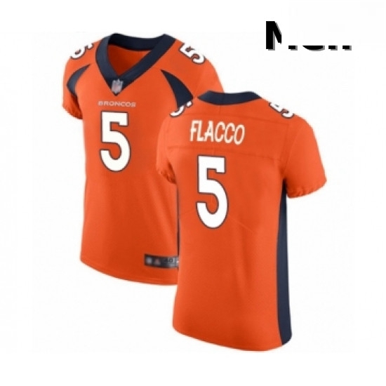 Men Denver Broncos 5 Joe Flacco Orange Team Color Vapor Untoucha