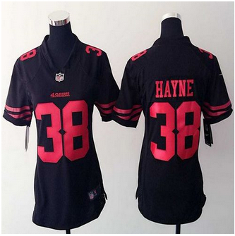 Women New 49ers #38 Jarryd Hayne Black Alternate Stitched NFL Elite Jersey