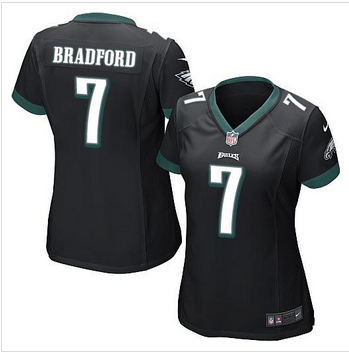 Women New Eagles #7 Sam Bradford Black Alternate Stitched NFL Ne