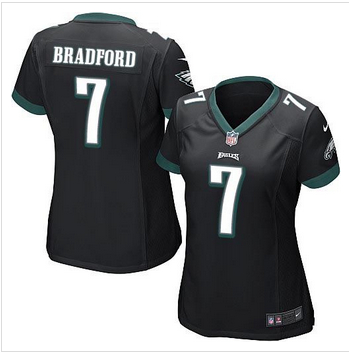 Women New Eagles #7 Sam Bradford Black Alternate Stitched NFL New Elite Jersey