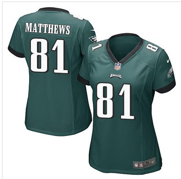 Women NEW Eagles #81 Jordan Matthews Midnight Green Team Color Stitched NFL New Elite Jersey