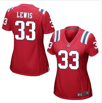 Women New Patriots #33 Dion Lewis Red Alternate Stitched NFL Eli