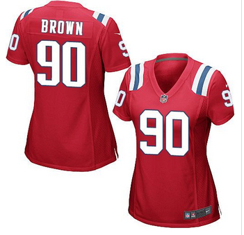 Women New Patriots #90 Malcom Brown Red Alternate Stitched NFL E