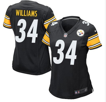 Women New Steelers #34 DeAngelo Williams Black Team Color Stitched NFL Elite Jersey