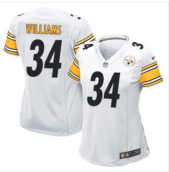 Women New Steelers #34 DeAngelo Williams White Stitched NFL Elit