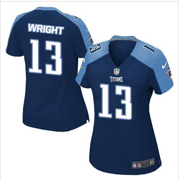 Women NEW Titans #13 Kendall Wright Navy Blue Alternate Stitched NFL Elite Jersey