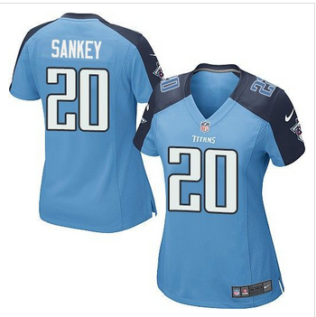 Women NEW Titans #20 Bishop Sankey Light Blue Team Color Stitched NFL Elite Jersey