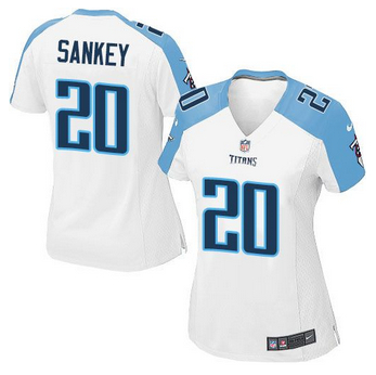 Women NEW Titans #20 Bishop Sankey White Stitched NFL Elite Jers