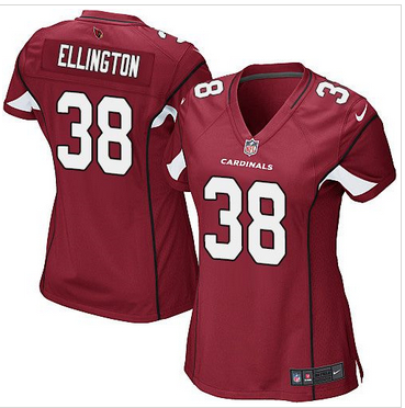 Women Nike Cardinals #38 Andre Ellington Red Team Color Stitched NFL Elite Jersey