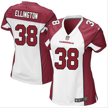 Women Nike Cardinals #38 Andre Ellington White Stitched NFL Elite Jersey