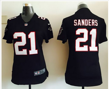 Women Nike Falcons #21 Deion Sanders Black Alternate Stitched NF