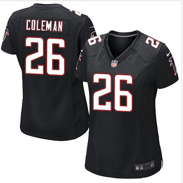 Women Nike Falcons #26 Tevin Coleman Black Alternate Stitched NFL Elite Jersey