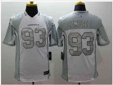 Nike Arizona Cardinals #93 Calais Campbell White Mens Stitched NFL Limited Platinum Jersey