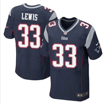 New New England Patriots #33 Dion Lewis Navy Blue Team Color Mens Stitched NFL Elite Jersey