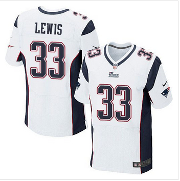 New New England Patriots #33 Dion Lewis White Mens Stitched NFL Elite Jersey