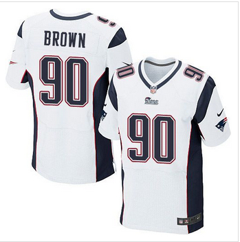 New New England Patriots #90 Malcom Brown White Mens Stitched NF