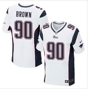 New New England Patriots #90 Malcom Brown White Mens Stitched NFL Elite Jersey