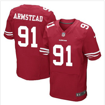 New San Francisco 49ers #91 Arik Armstead Red Team Color Mens Stitched NFL Elite Jersey