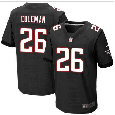 Nike Atlanta Falcons #26 Tevin Coleman Black Alternate Mens Stitched NFL Elite Jersey