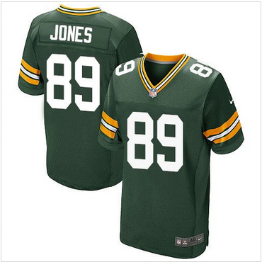 Nike Green Bay Packers #89 James Jones Green Team Color Mens Sti