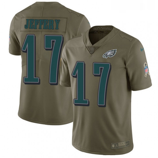 Youth Nike Philadelphia Eagles 17 Alshon Jeffery Limited Olive 2