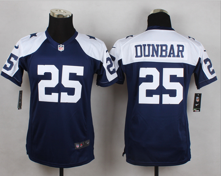 Women Nike Cowboys #25 Lance Dunbar Navy Blue Thanksgiving Throwback NFL Elite Jersey