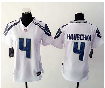 Women Nike Seahawks #4 Steven Hauschka White Stitched NFL Elite 