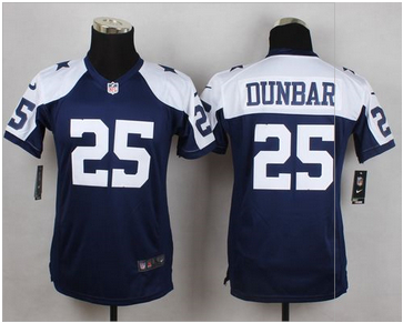 Youth Nike Cowboys #25 Lance Dunbar Navy Blue Thanksgiving Throw