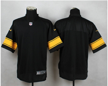 Nike Pittsburgh Steelers Blank Black(Gold No.) Mens Stitched NFL Elite Jersey