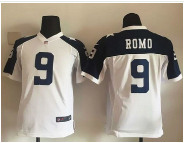 Youth Nike Cowboys #9 Tony Romo White Thanksgiving Throwback Stitched NFL Elite Jersey