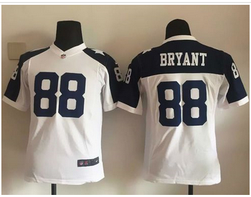 Youth Nike Cowboys #88 Dez Bryant White Thanksgiving Throwback S