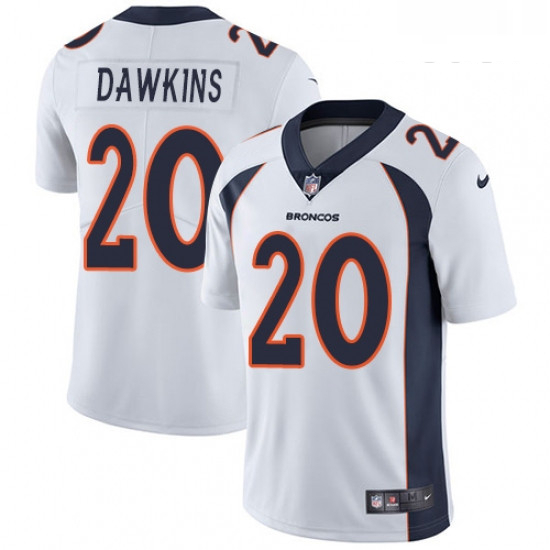 Youth Nike Denver Broncos 20 Brian Dawkins White Vapor Untouchable Limited Player NFL Jersey