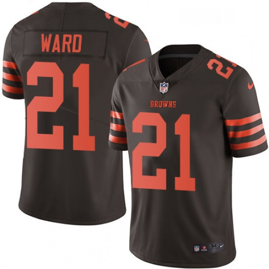 Mens Nike Cleveland Browns 21 Denzel Ward Limited Brown Rush Vap