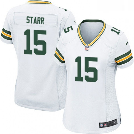 Womens Nike Green Bay Packers 15 Bart Starr Game White NFL Jerse