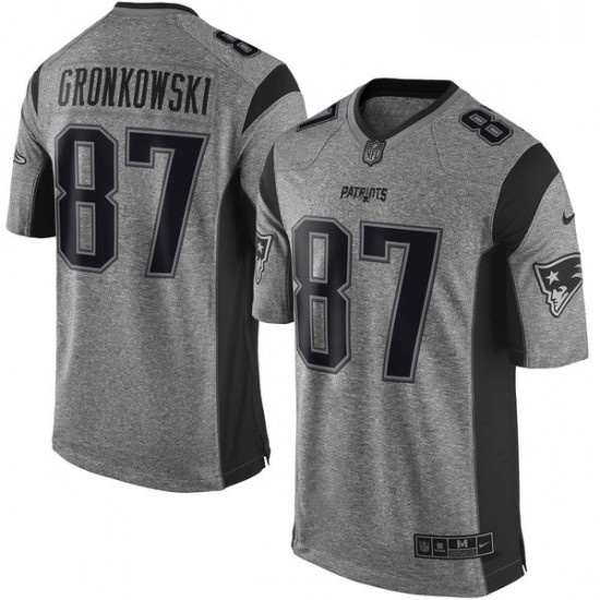 Mens Nike New England Patriots 87 Rob Gronkowski Limited Gray Gr