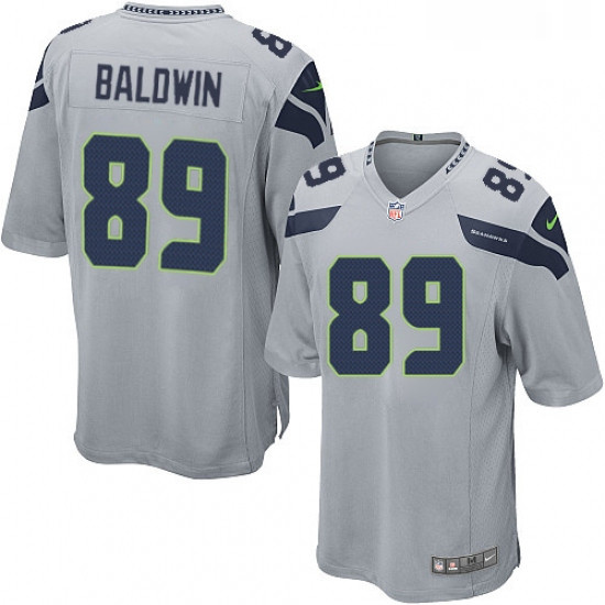Mens Nike Seattle Seahawks 89 Doug Baldwin Game Grey Alternate N