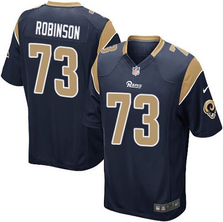 2014 NFL Draft St.Louis Rams #73 Greg Robinson Navy Blue Elite Jersey