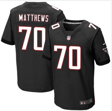 Nike Atlanta Falcons #70 Jake Matthews Black Alternate Mens Stitched NFL Elite Jersey