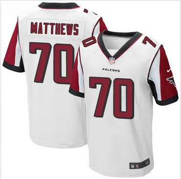 Nike Atlanta Falcons #70 Jake Matthews White Mens Stitched NFL E