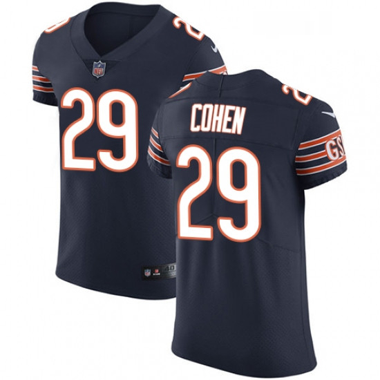 Mens Nike Chicago Bears 29 Tarik Cohen Navy Blue Team Color Vapor Untouchable Elite Player NFL Jerse