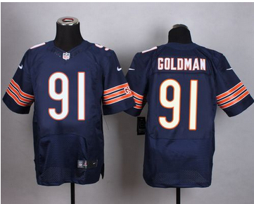 Nike Chicago Bears #91 Eddie Goldman Navy Blue Team Color Mens Stitched NFL Elite Jersey