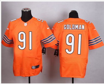 Nike Chicago Bears #91 Eddie Goldman Orange Alternate Mens Stitc