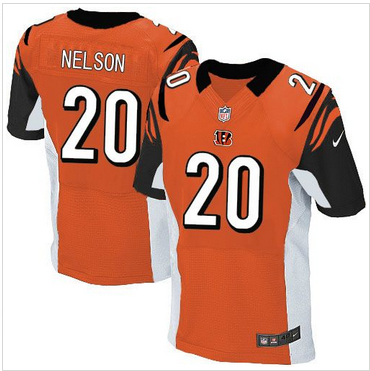 Nike Cincinnati Bengals #20 Reggie Nelson Orange Alternate Mens Stitched NFL Elite Jersey