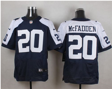 Nike Dallas Cowboys #20 Darren McFadden Navy Blue Thanksgiving Throwback Mens Stitched NFL Elite Jer