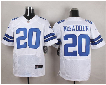 Nike Dallas Cowboys #20 Darren McFadden White Mens Stitched NFL Elite Jersey