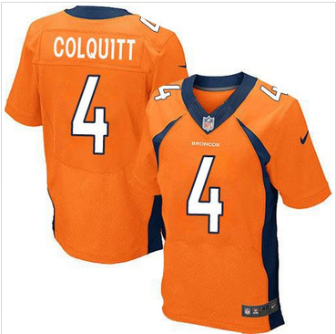Nike Denver Broncos #4 Britton Colquitt Orange Team Color Mens S