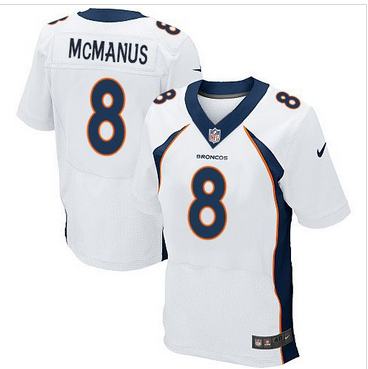 Nike Denver Broncos #8 Brandon McManus White Mens Stitched NFL New Elite Jersey